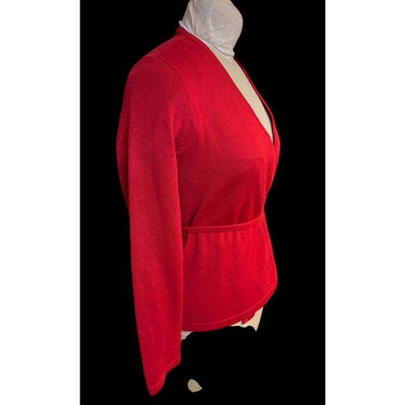Casual Corner Ballerina Wrap Sweater Red Sz. PS Substantial Holidays - Picture 6 of 10